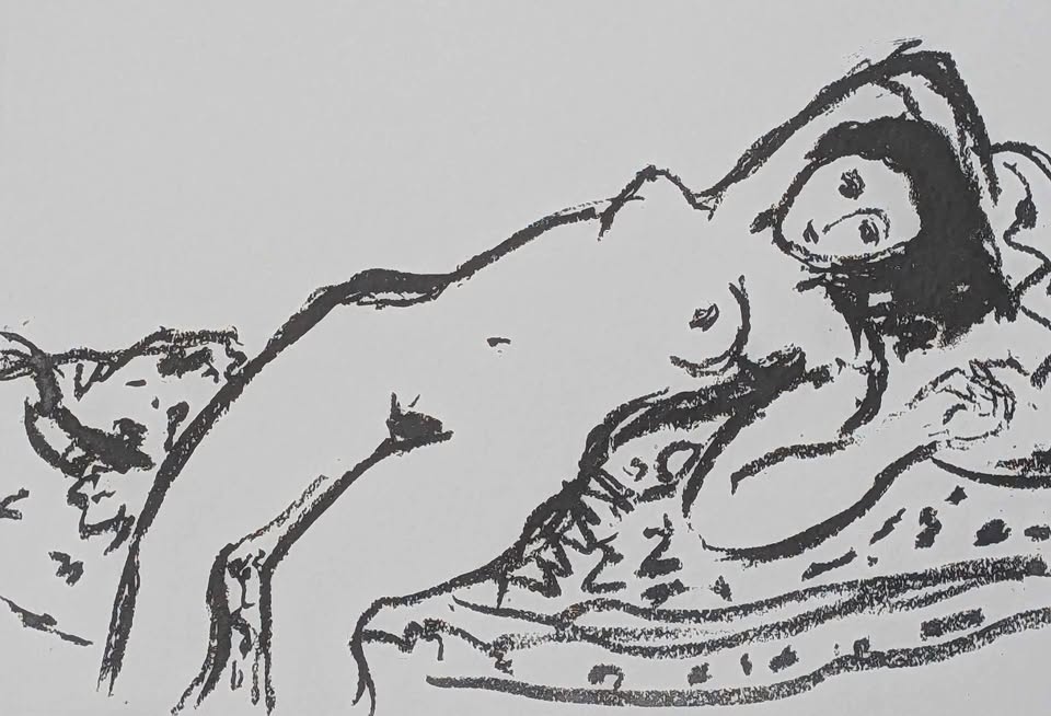 Stanley Cosgrove Framed Print of Nude Female Figure - Quebec Vintage Art
