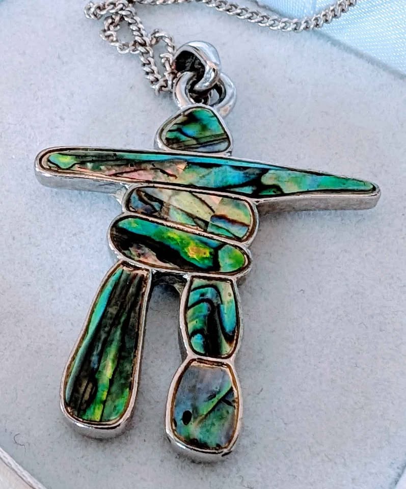 Pre-Loved Jewelry: Abalone Inukshuk Necklace on 18" chain