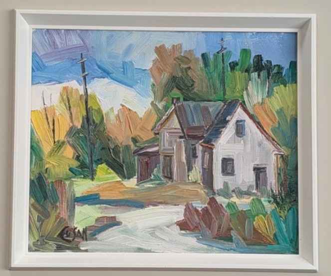 Aldo Cusan, Impressionist Oil Painting of a House in Rural Quebec