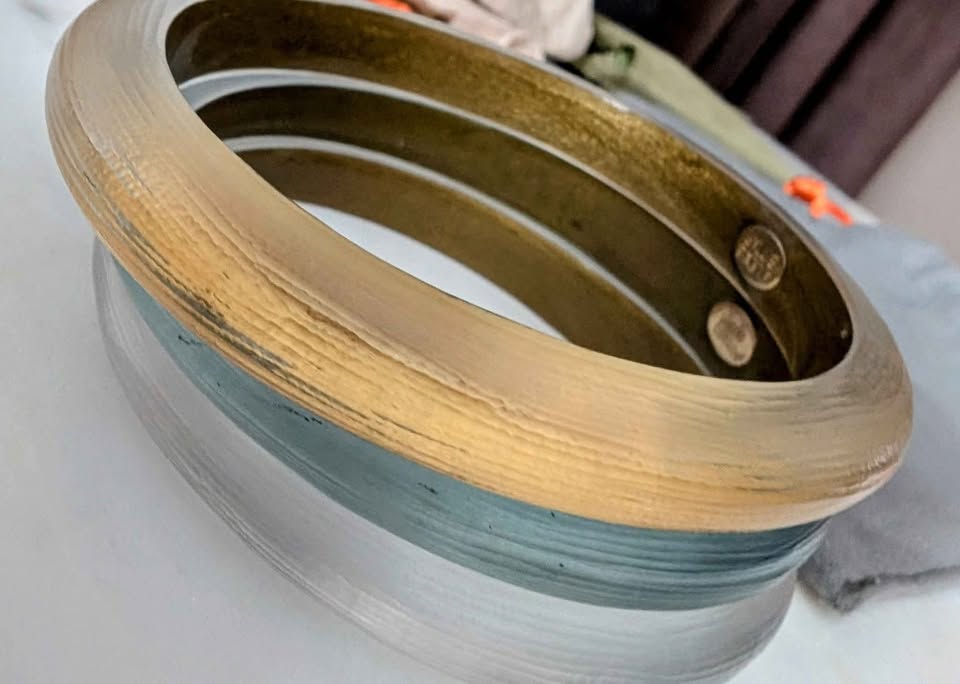 VTG Set of 3 Alexis Bittar Lucite Designer Translucent Crystal Bangles