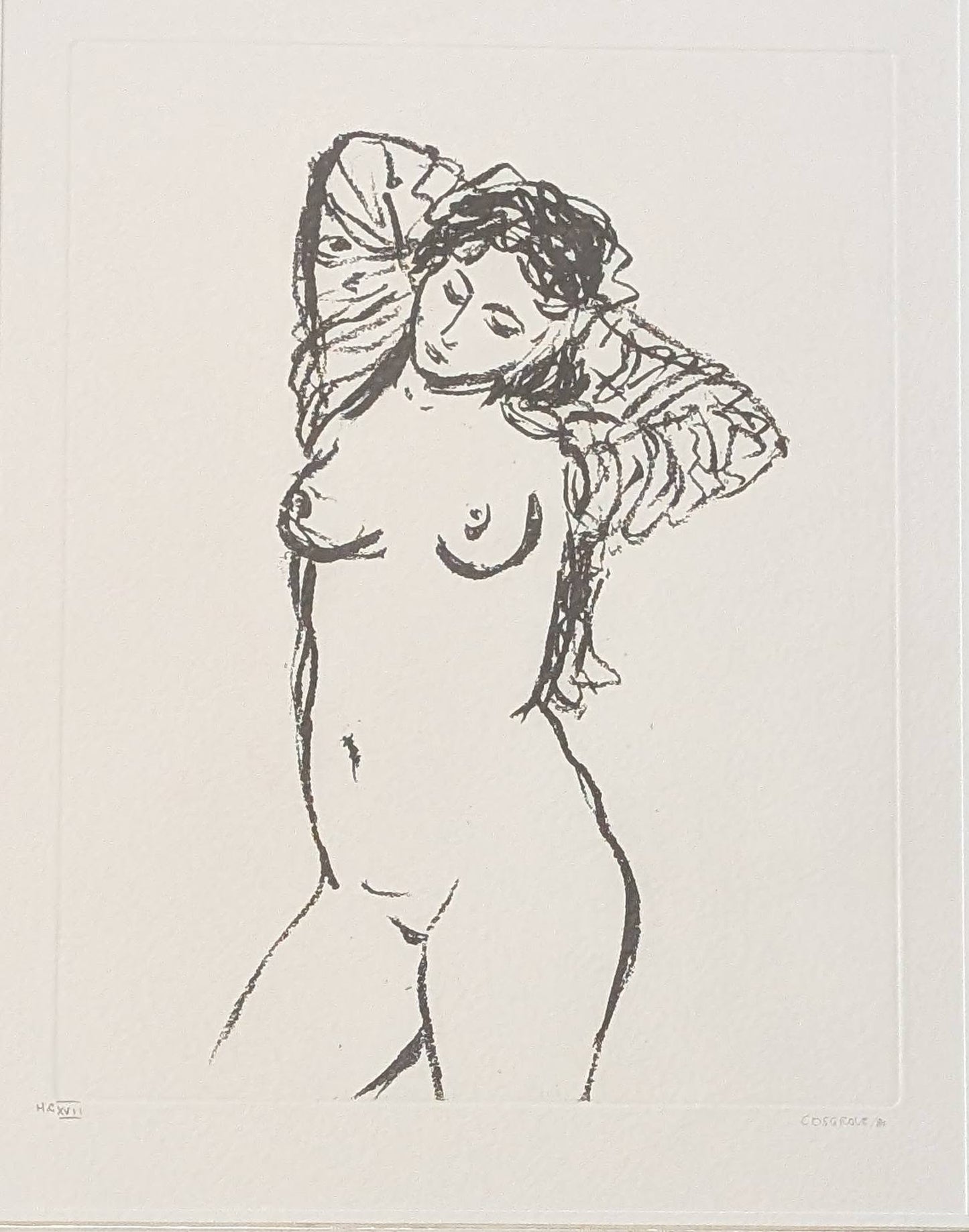 Stanley Cosgrove Framed Print of Nude Female Figure - Quebec Vintage Art