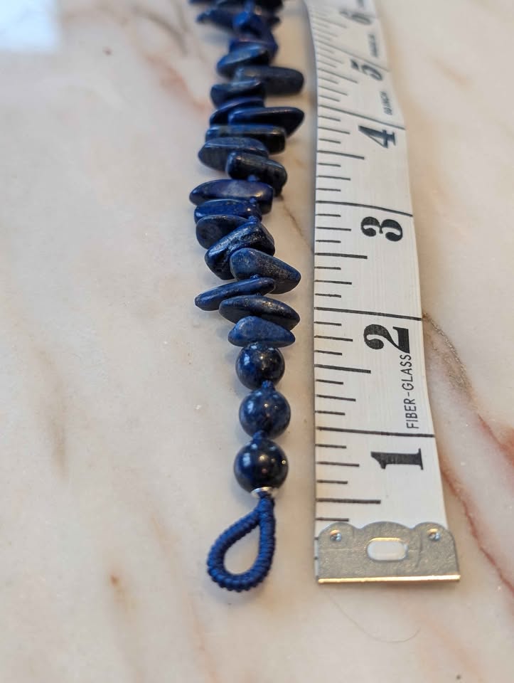 Vintage Assymetrical Lapis Lazuli Stone Necklace