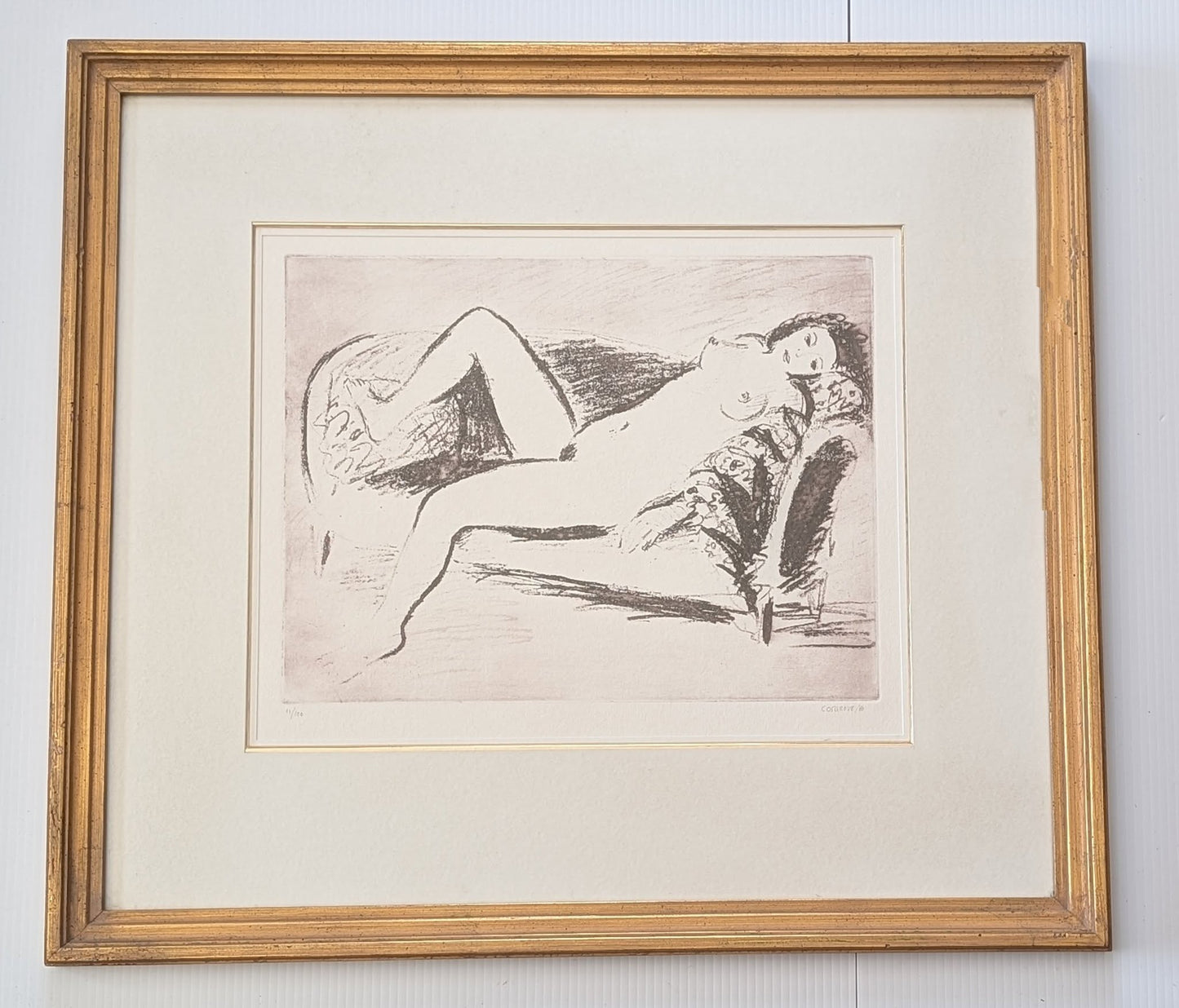 Stanley Cosgrove Framed Print of Nude Female Figure - Quebec Vintage Art