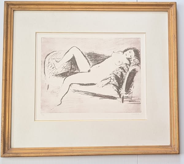 Stanley Cosgrove Framed Print of Nude Female Figure - Quebec Vintage Art