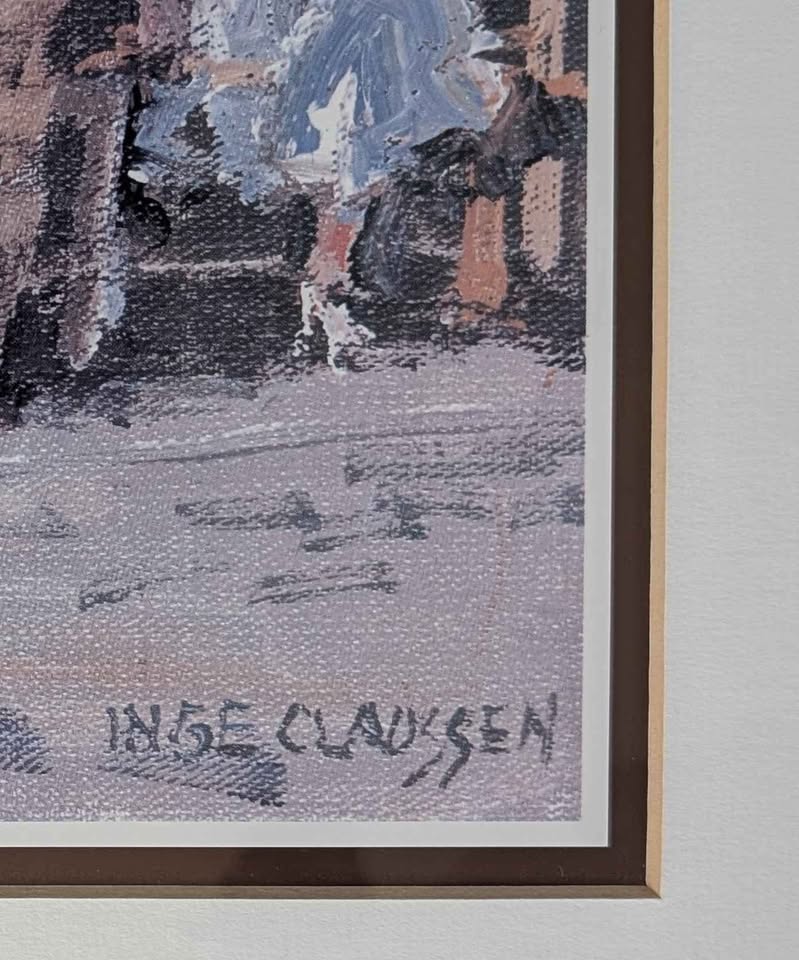 Lg Framed Inge Claussen Print of Byward Market in Ottawa - Canadian Art