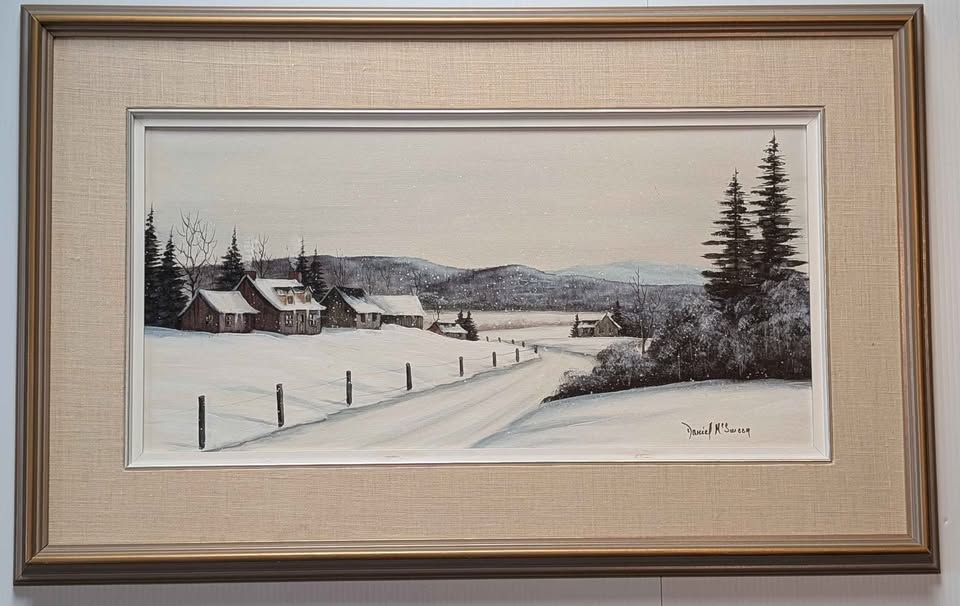 Daniel McSween Original Painting in Gallery Frame, Winter Landscape