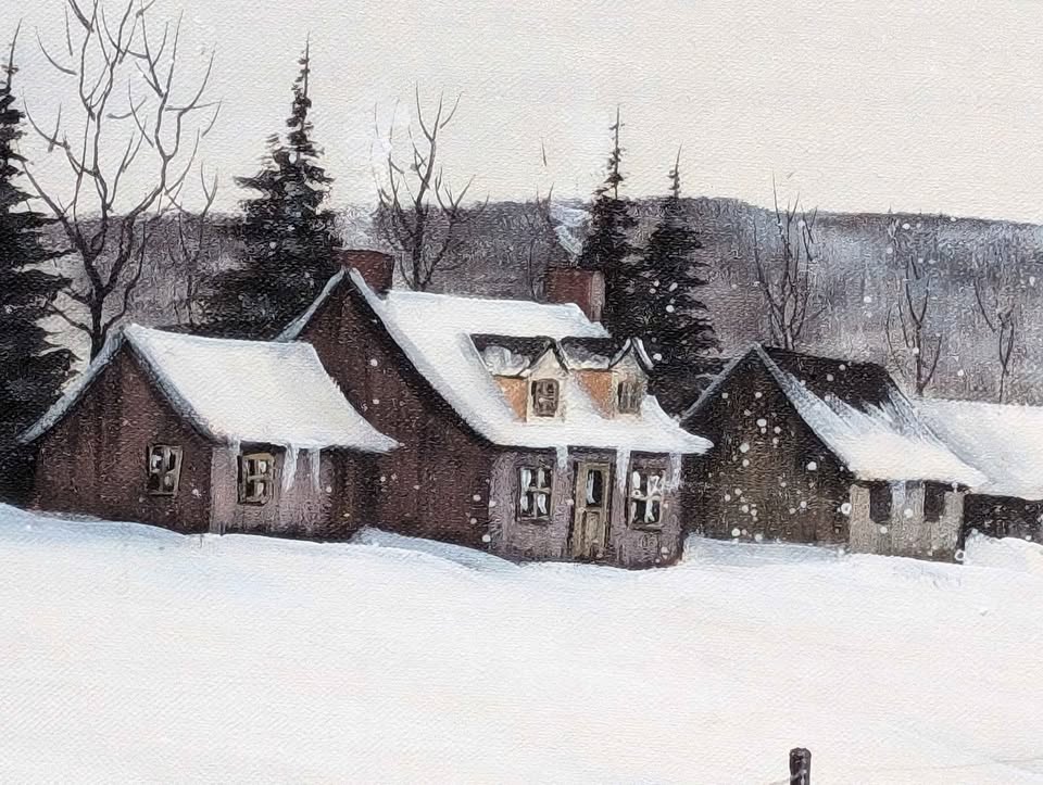 Daniel McSween Original Painting in Gallery Frame, Winter Landscape