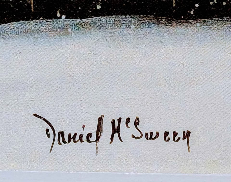 Daniel McSween Original Painting in Gallery Frame, Winter Landscape