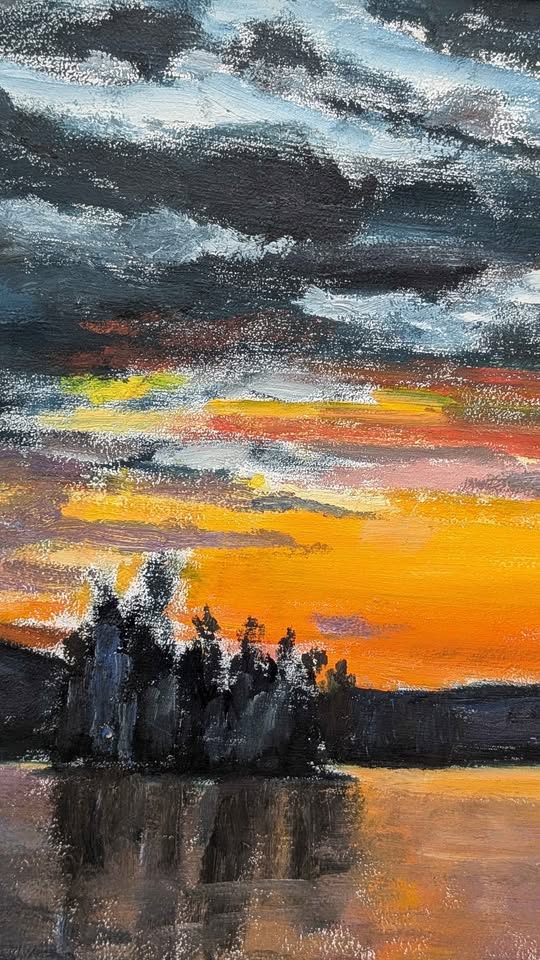 David Watt Original Oil Painting, "Sunset at Wakefield, Quebec" - Canadian Art