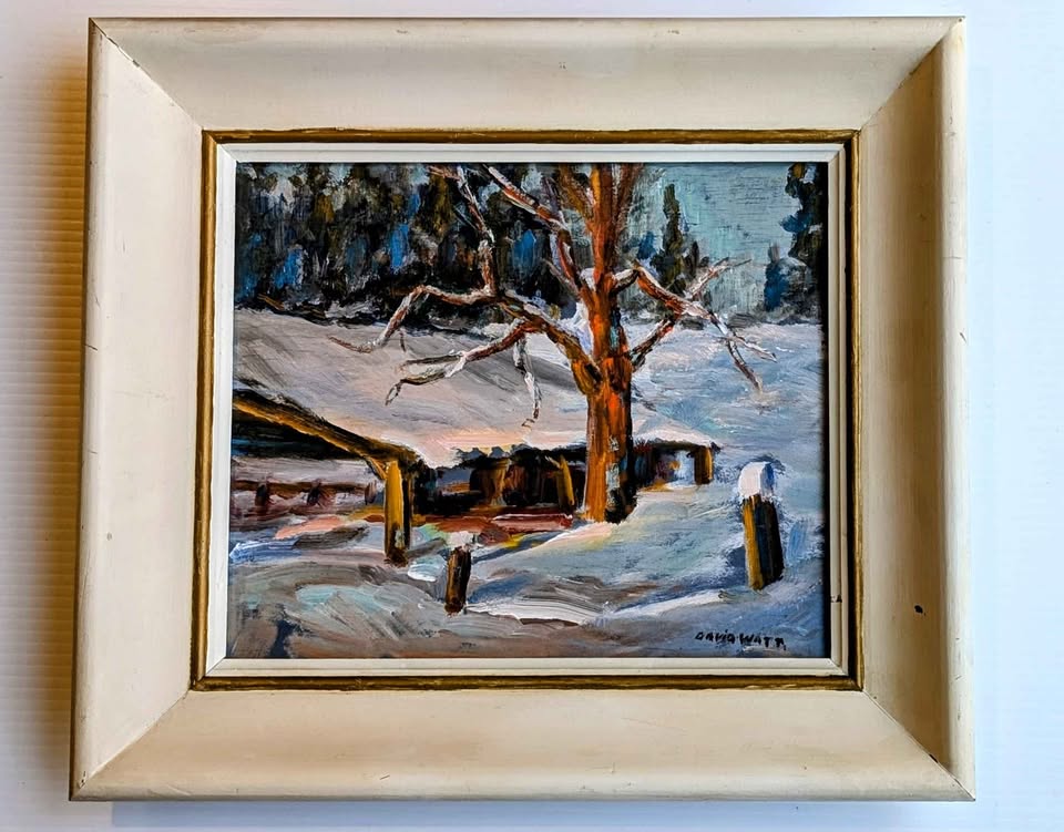 David Watt Original Oil Painting, "Winter Light" - Canadian Art