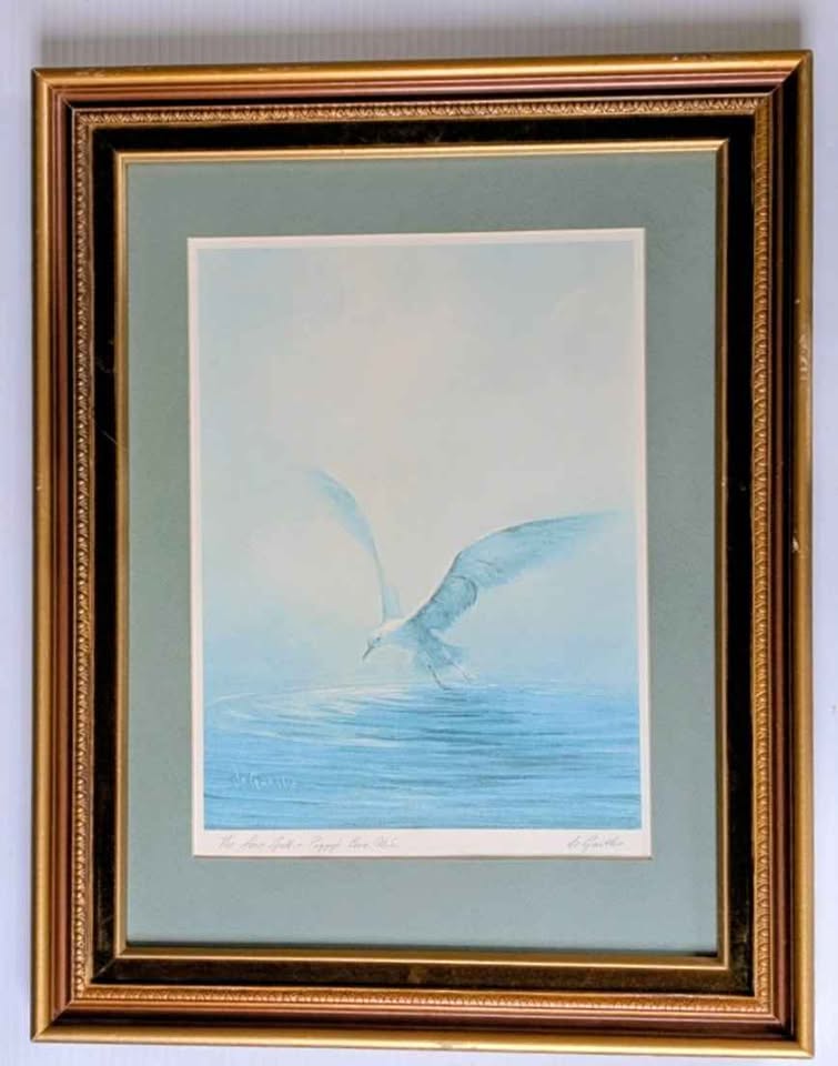 "Lone Gull" William Degarthe Signed Seascape Lithograph