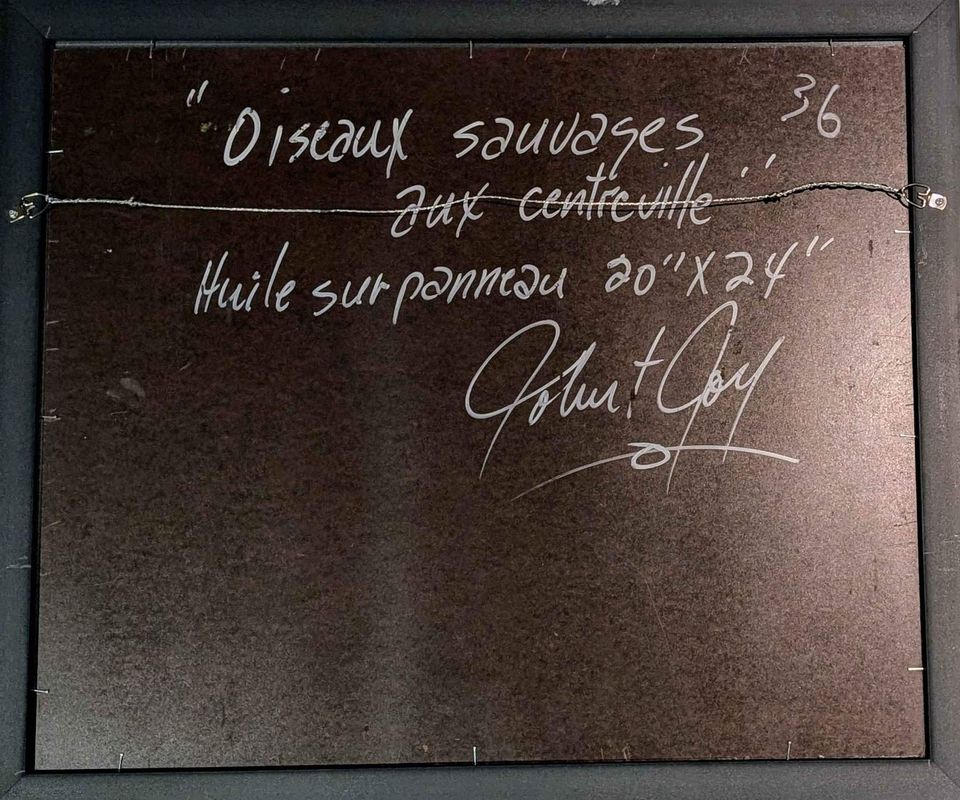 Robert Roy, Oil Painting "Oiseaux Sauvages au Centreville" - Candian/Quebecois Art