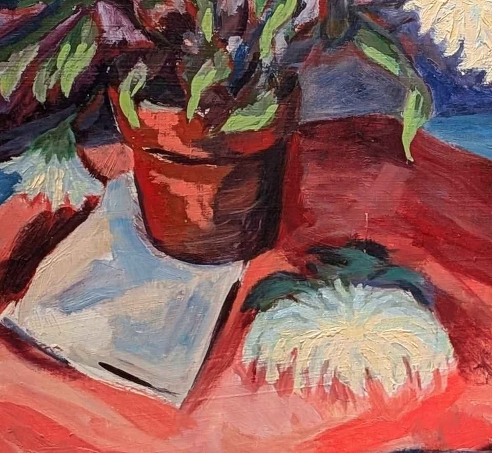 Still Life of White Flowers, Original Acrylic Painting