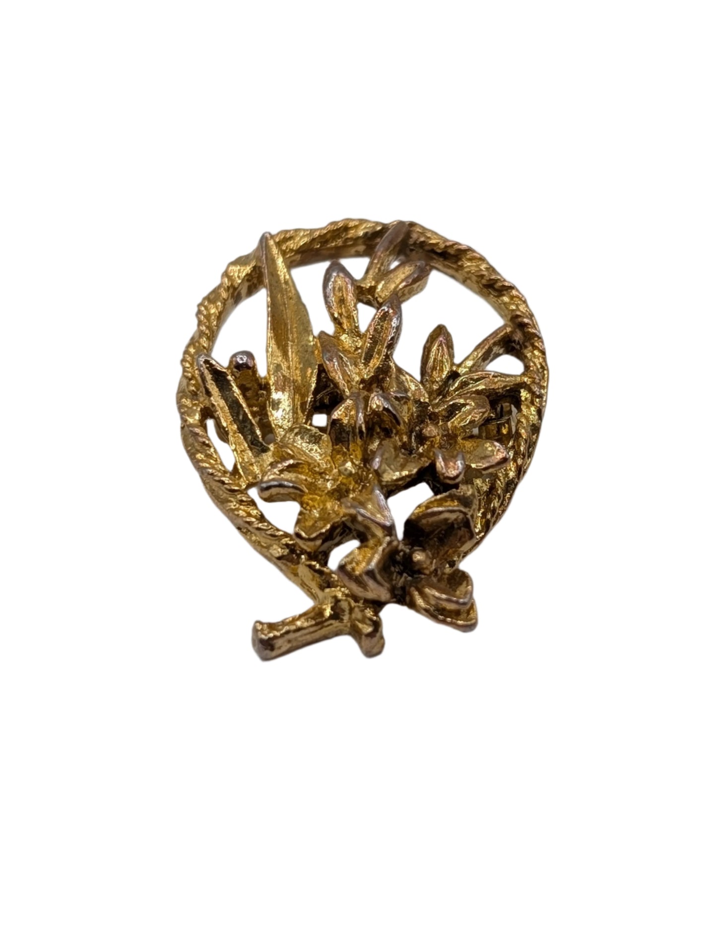 Gold Plated Antique Floral Bouquet Brooch