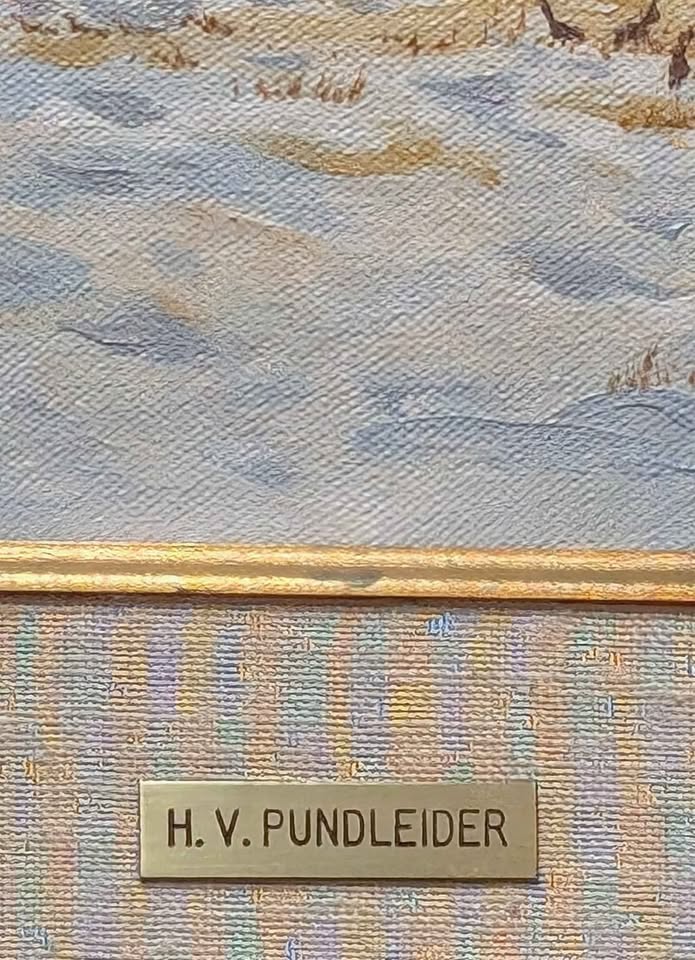 Heinz Pundlier Oil Painting, "Our Horses on Winter Pasture"