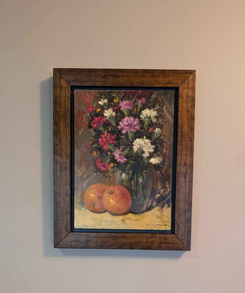 Mostafa Keyhani Painting, Flower Bouquet and Fruit