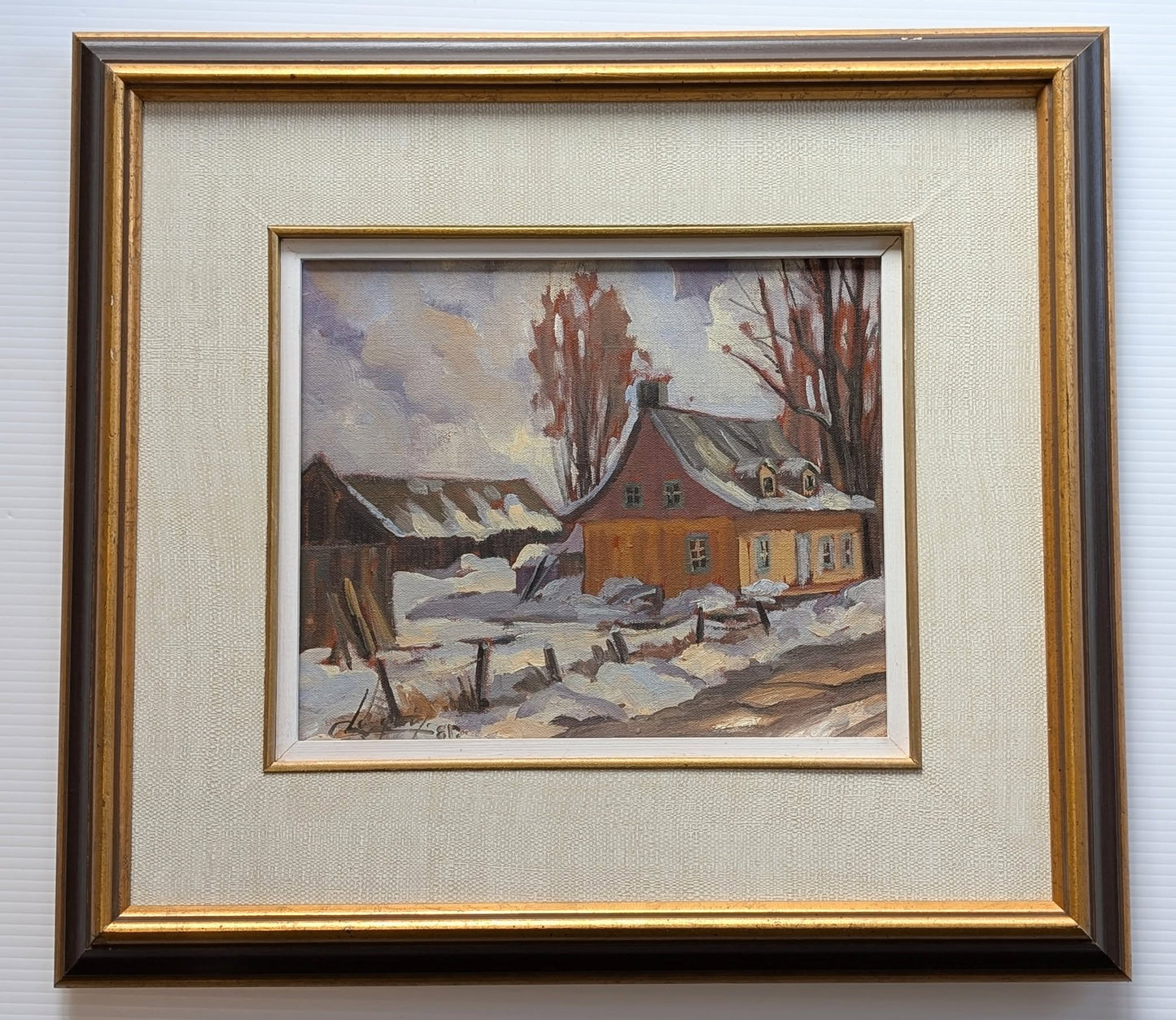 Claude Langevin Oil painting, "La Maison Jaune, Piedmont" - Canadian Art!