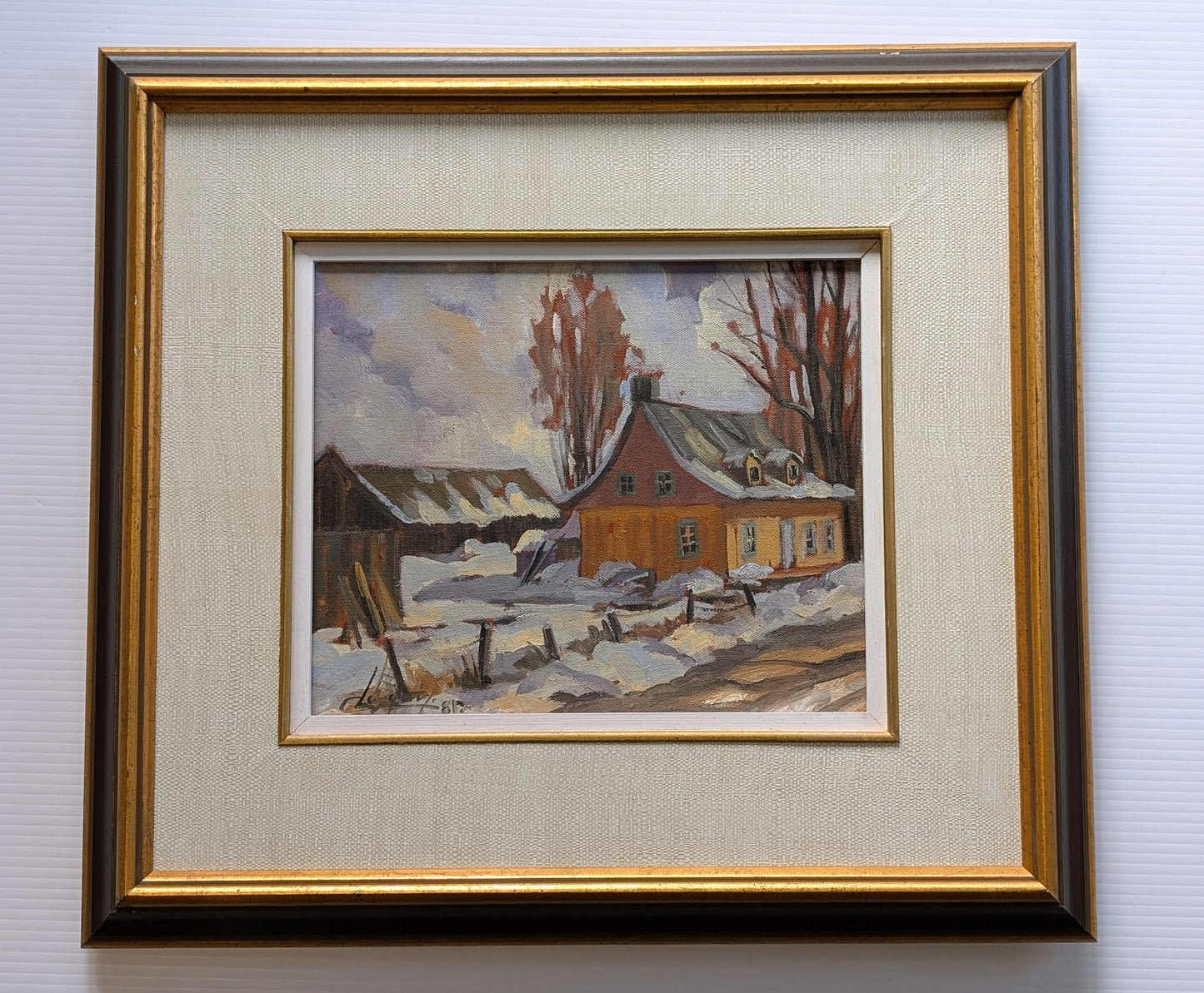 Claude Langevin Oil painting, "La Maison Jaune, Piedmont" - Canadian Art!