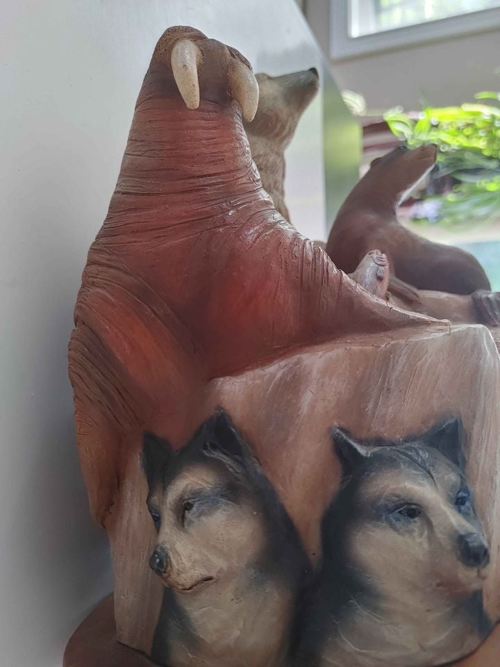 “Last Frontier” Resin Statue on Wood Base by T. Snyder