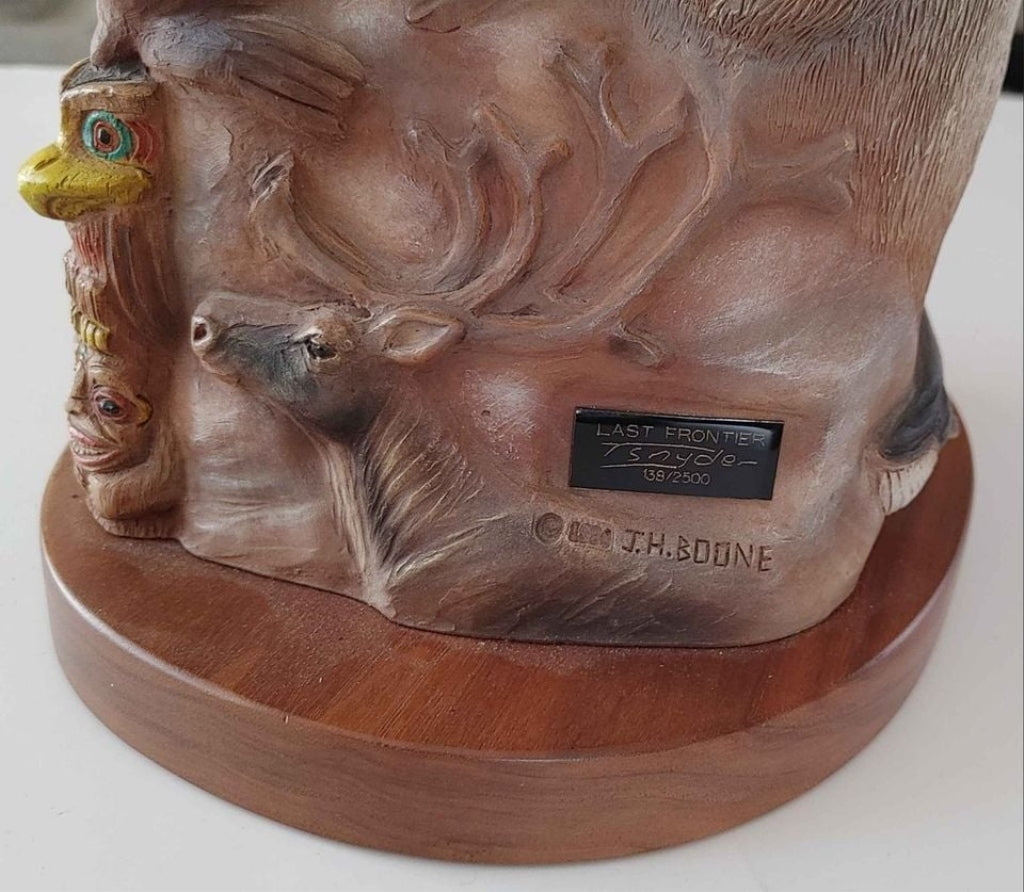 “Last Frontier” Resin Statue on Wood Base by T. Snyder
