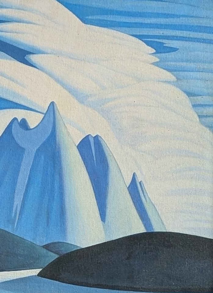 "Lake and Mountain", Lawren Harris, Canada's Group of Seven Textured Art Print