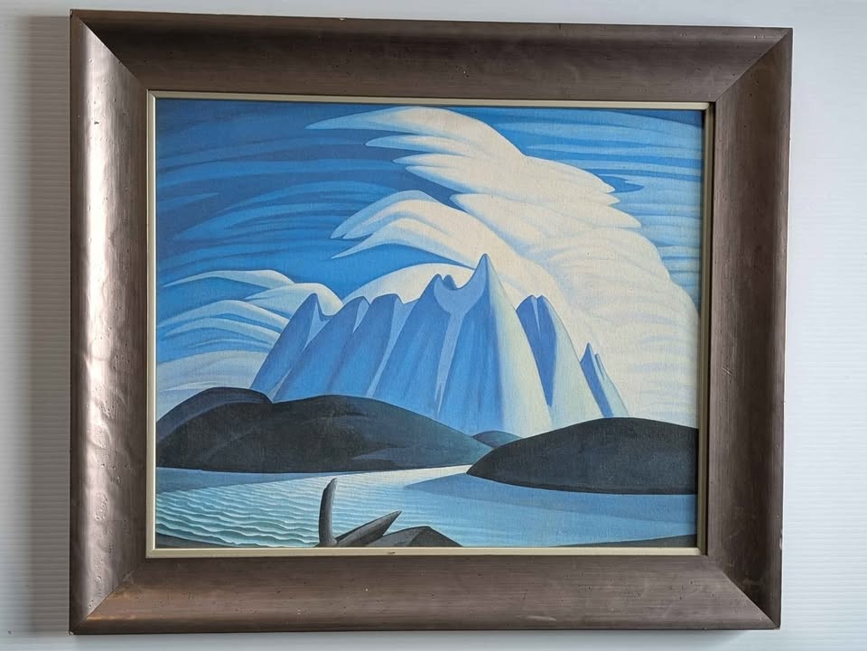 "Lake and Mountain", Lawren Harris, Canada's Group of Seven Textured Art Print
