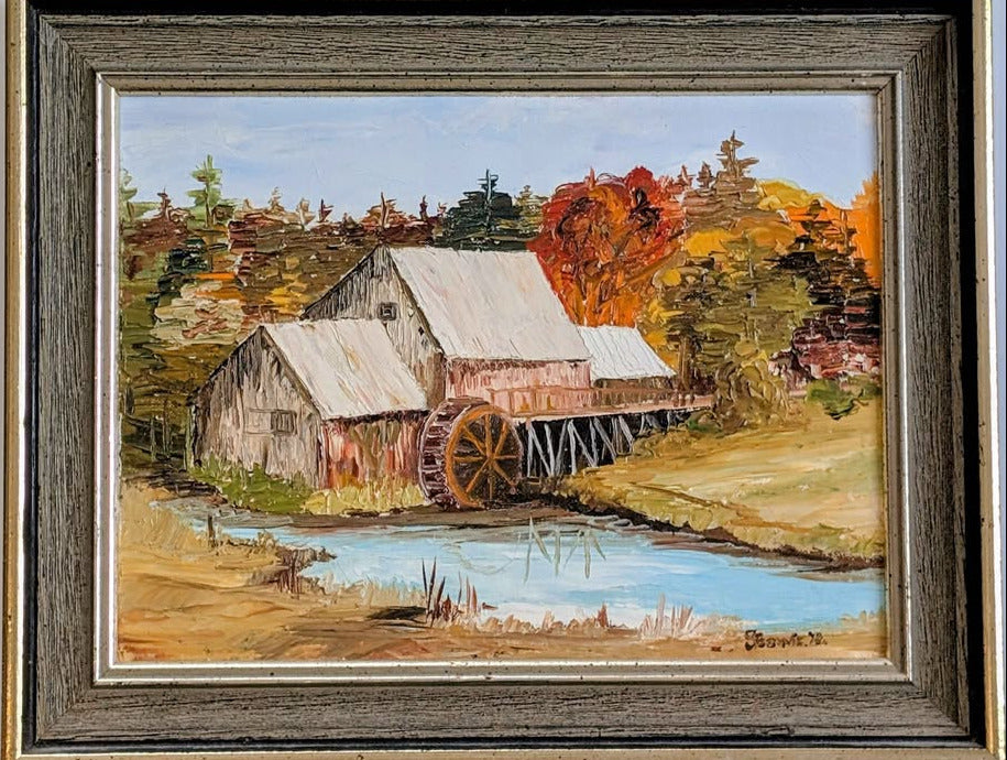 "Mably Mill" Vintage Oil Painting, Signed Bowie & dated 1974