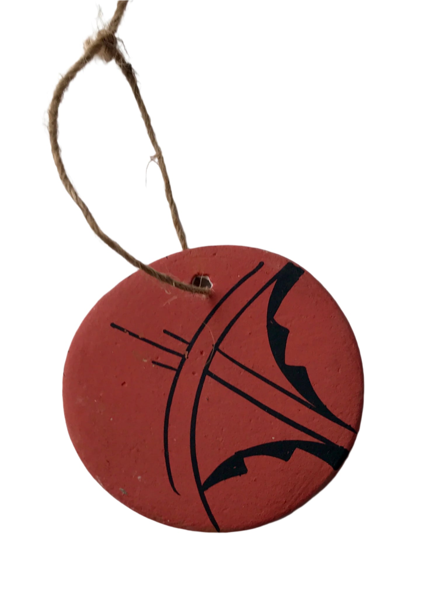 4 Vintage Jemez Pueblo Pottery Handpainted Tree ornaments