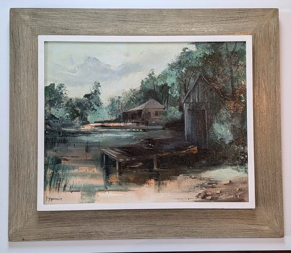 Fred Schonberger "Cottages, Rideau Lakes" Oil Painting