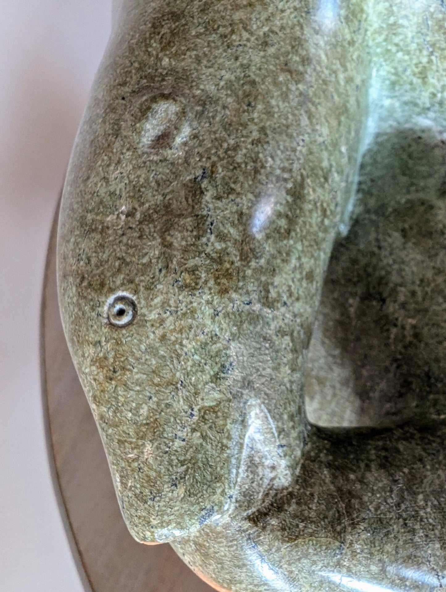 Johnny Ikkidluak Signed Stone Carving, Bear Attacking Man