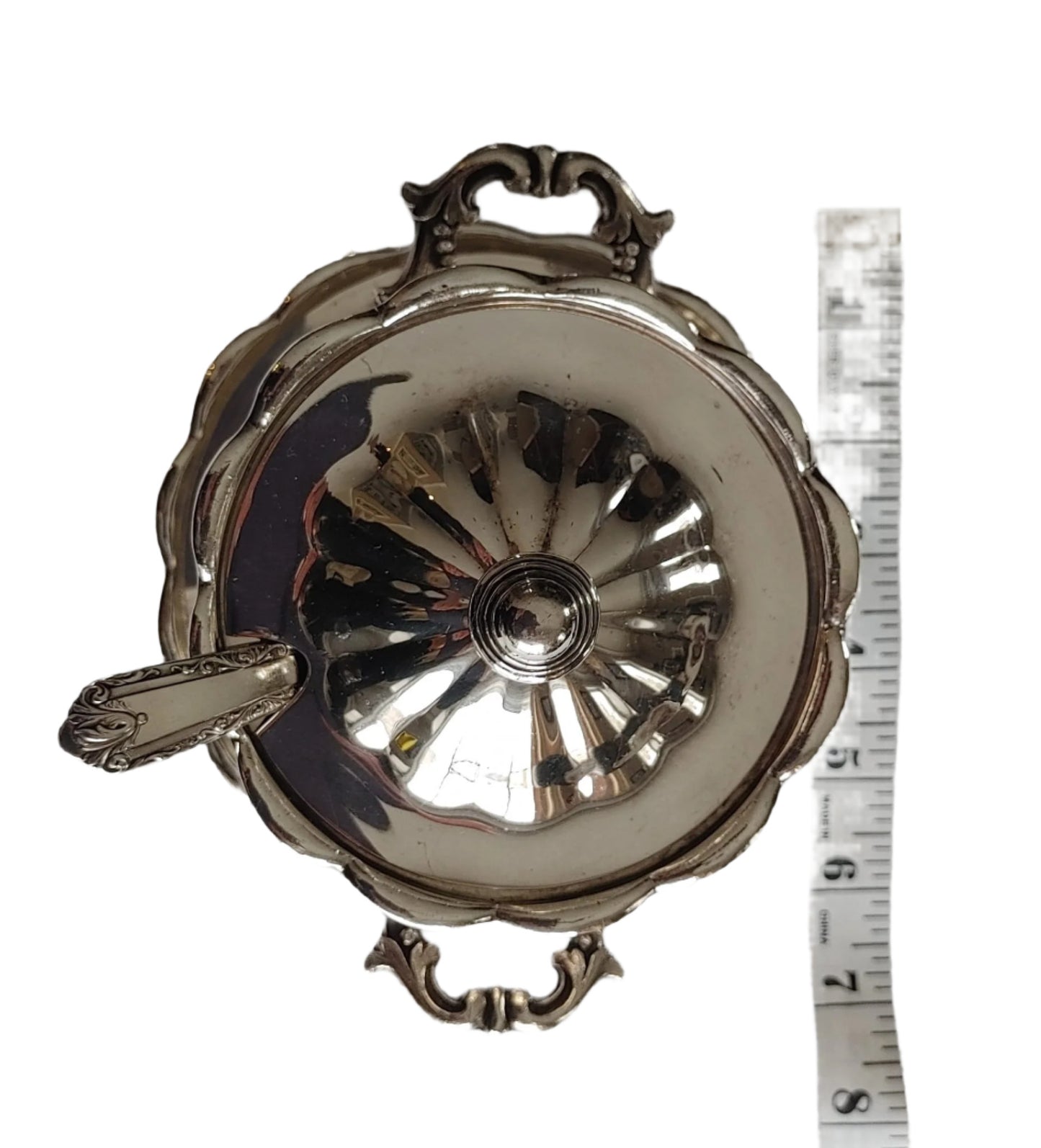 Old English Reproduction Silver Condiment Jar, Stamped