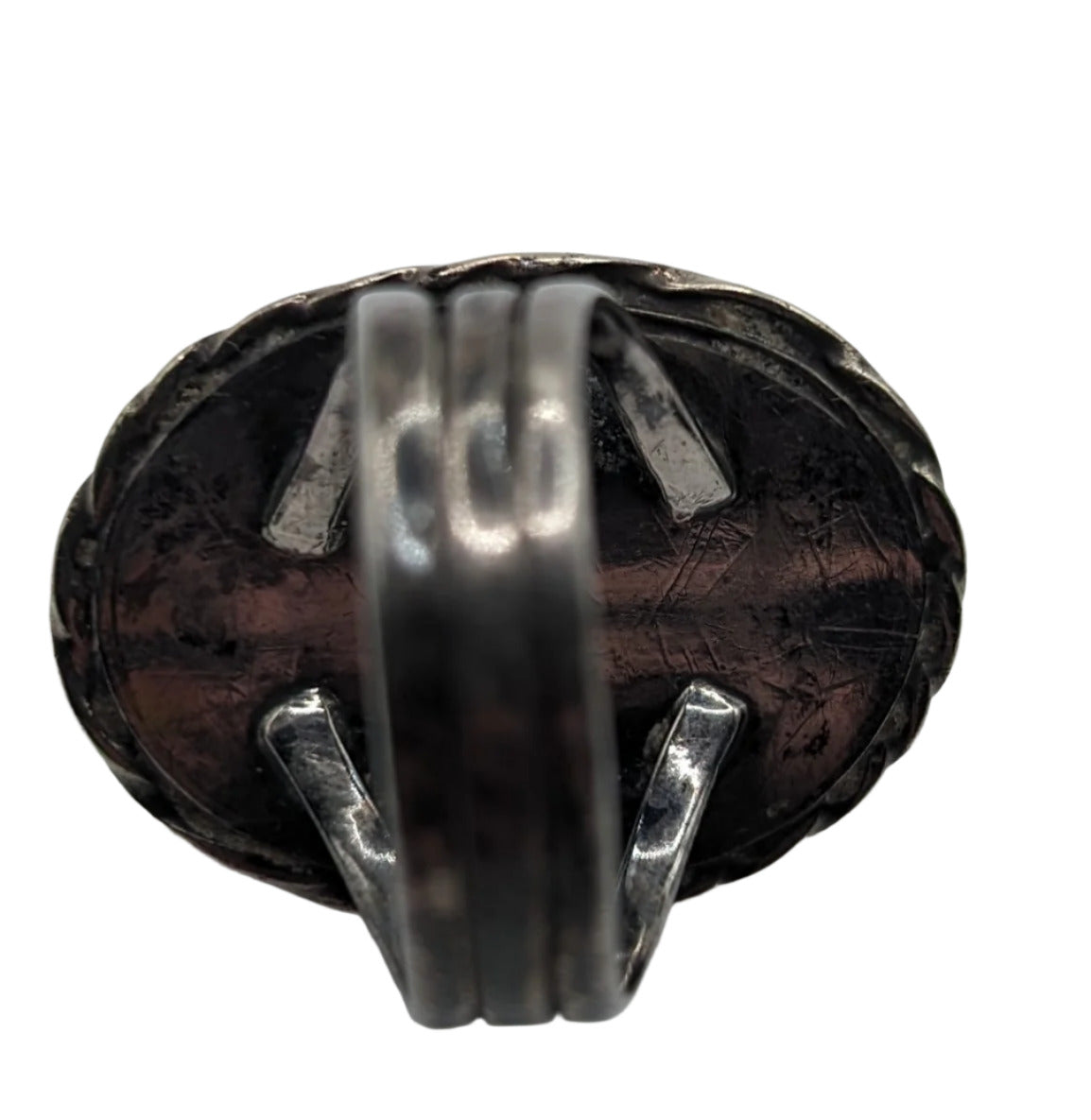 (Antique) Aqua Terra Cotta Jasper Cabochon gemstone ring size 6