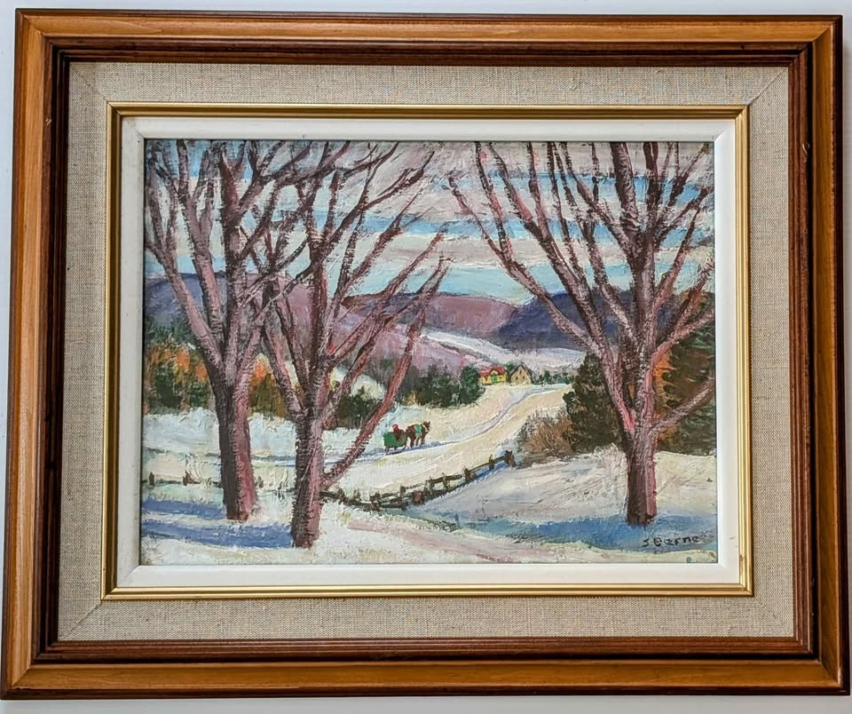 Sydney Berne Oil Painting of Sleigh Ride in the Mountains