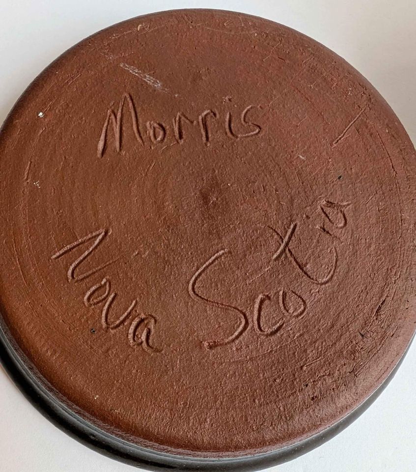 VTG Terra Cotta Signed Pottery Tableware from Nova Scotia, Butter Dish