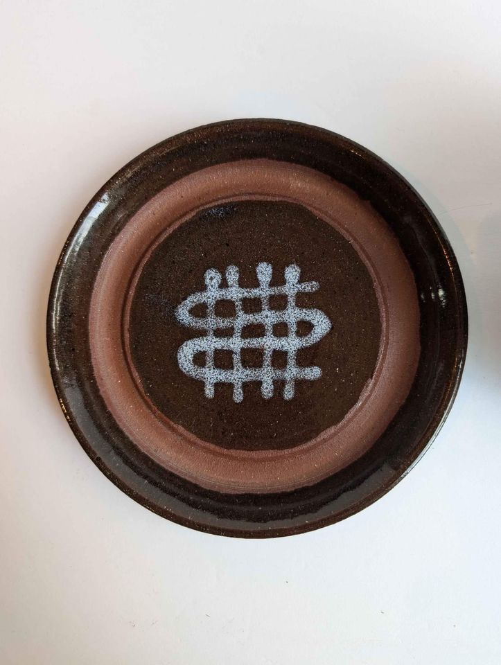 VTG Terra Cotta Signed Pottery Tableware from Nova Scotia, Butter Dish