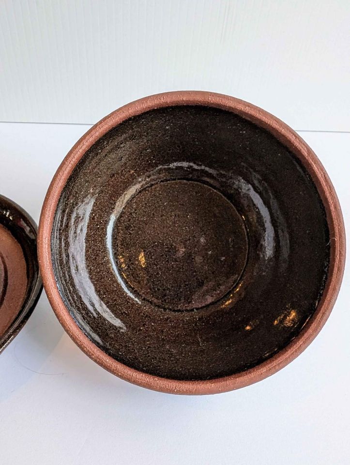 VTG Terra Cotta Signed Pottery Tableware from Nova Scotia, Butter Dish