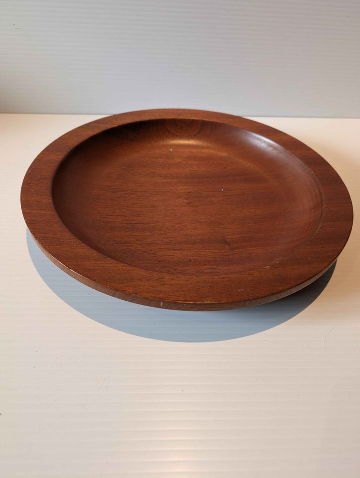 Vintage Thick Wooden Plate (12" diameter)