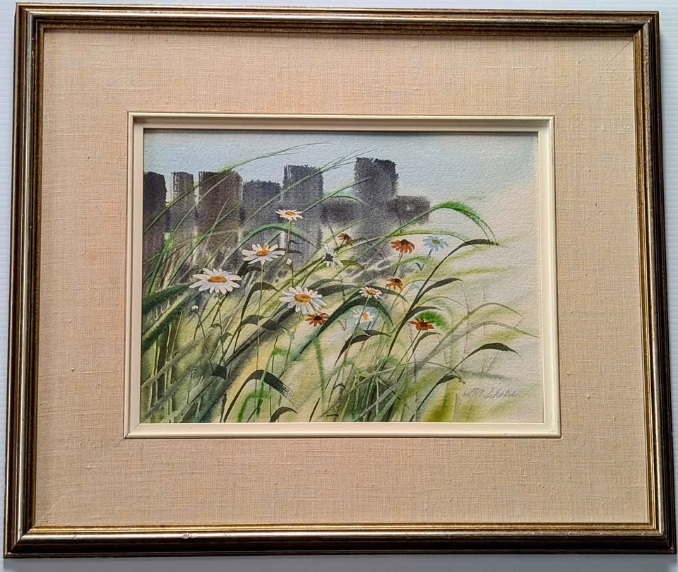 Graham Scholes (S.C.A) Signed Watercolour Painting of Urban Park (16 x 20)