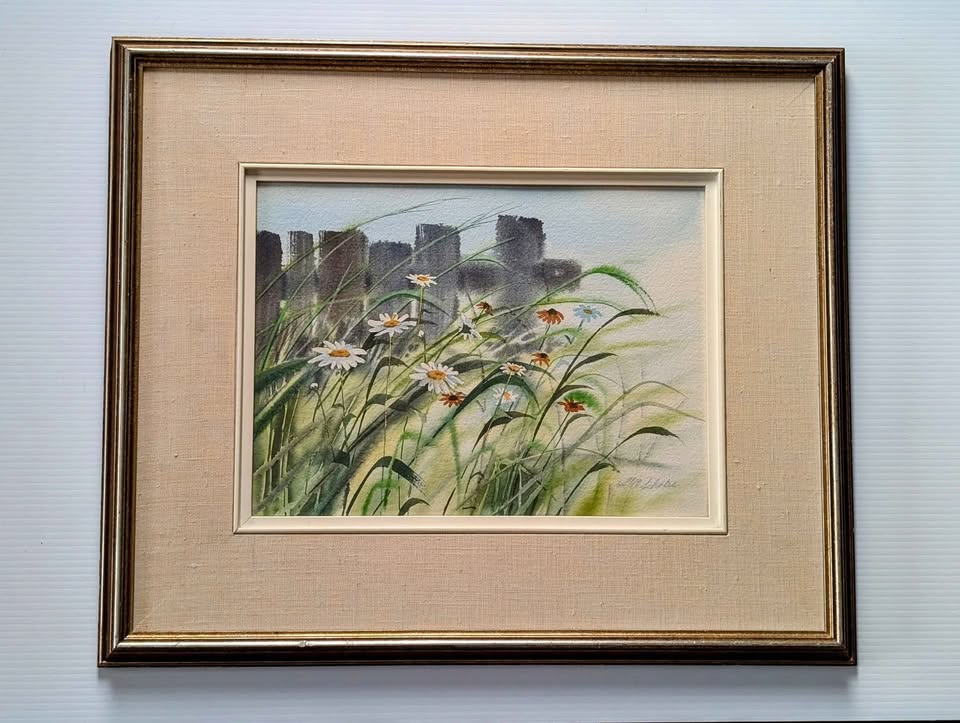 Graham Scholes (S.C.A) Signed Watercolour Painting of Urban Park (16 x 20)