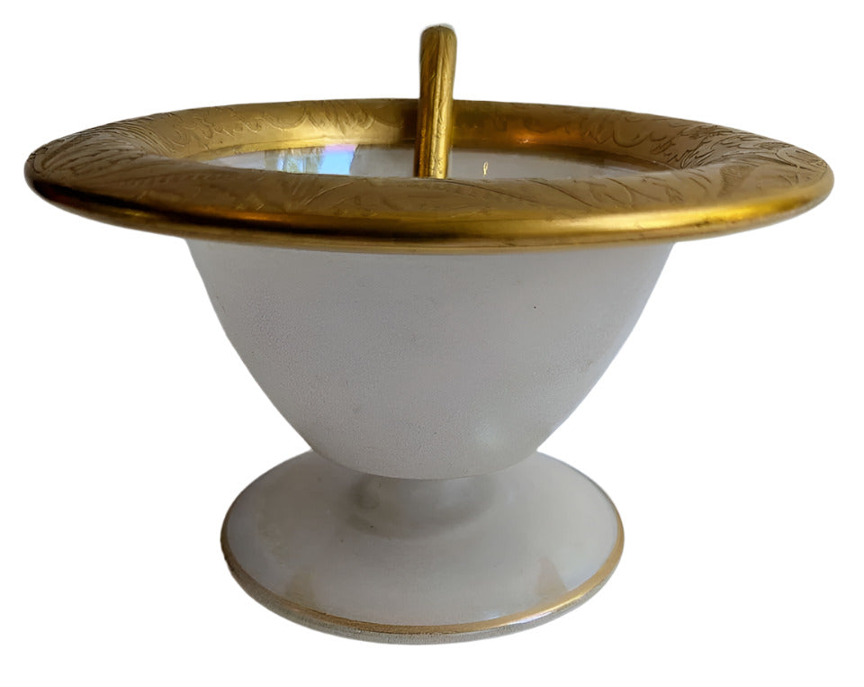 Antique Westmoreland Glass and Gilt Mayo Bowl & Spoon