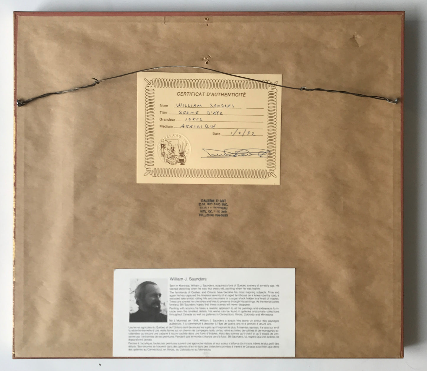 Bill (William) Saunders, original painting of summer landscape