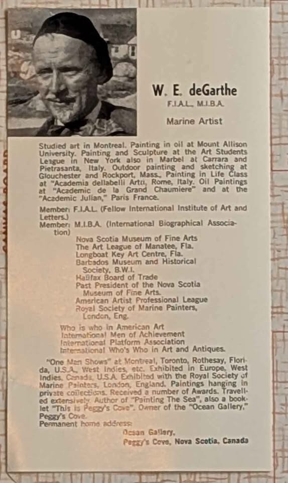 William E. deGarthe Oil Painting of Ocean Surf, Peggy's Cove NS - Canadian Art