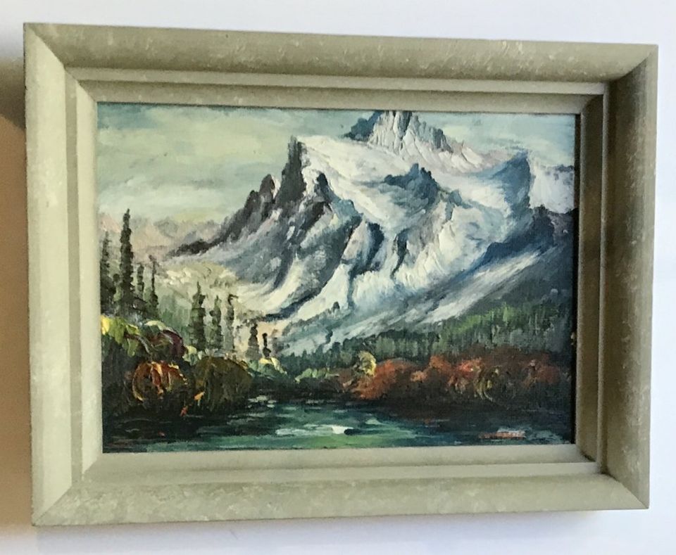 Oil on Board signed J. W. McGrath, "Mountain lake in autumn"
