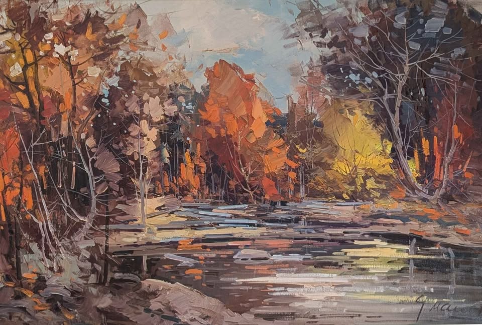 Geza Gordon Marich, Lg Paysage Autumn Landscape Oil Painting