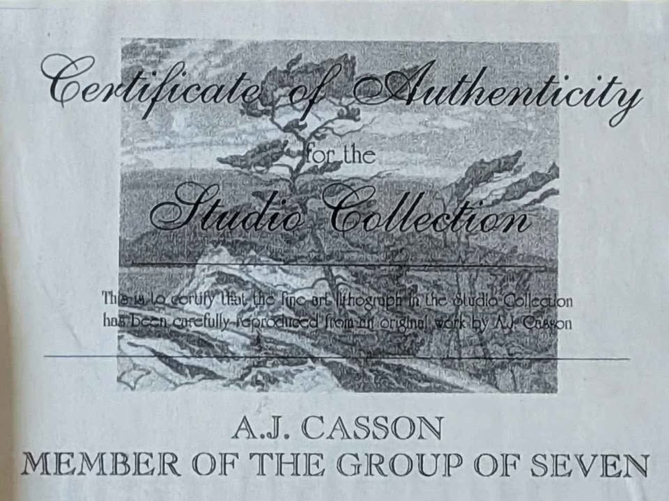 A.J. Casson Signed Numbered Print, "Prelude" - Canadian Group of Seven Artist