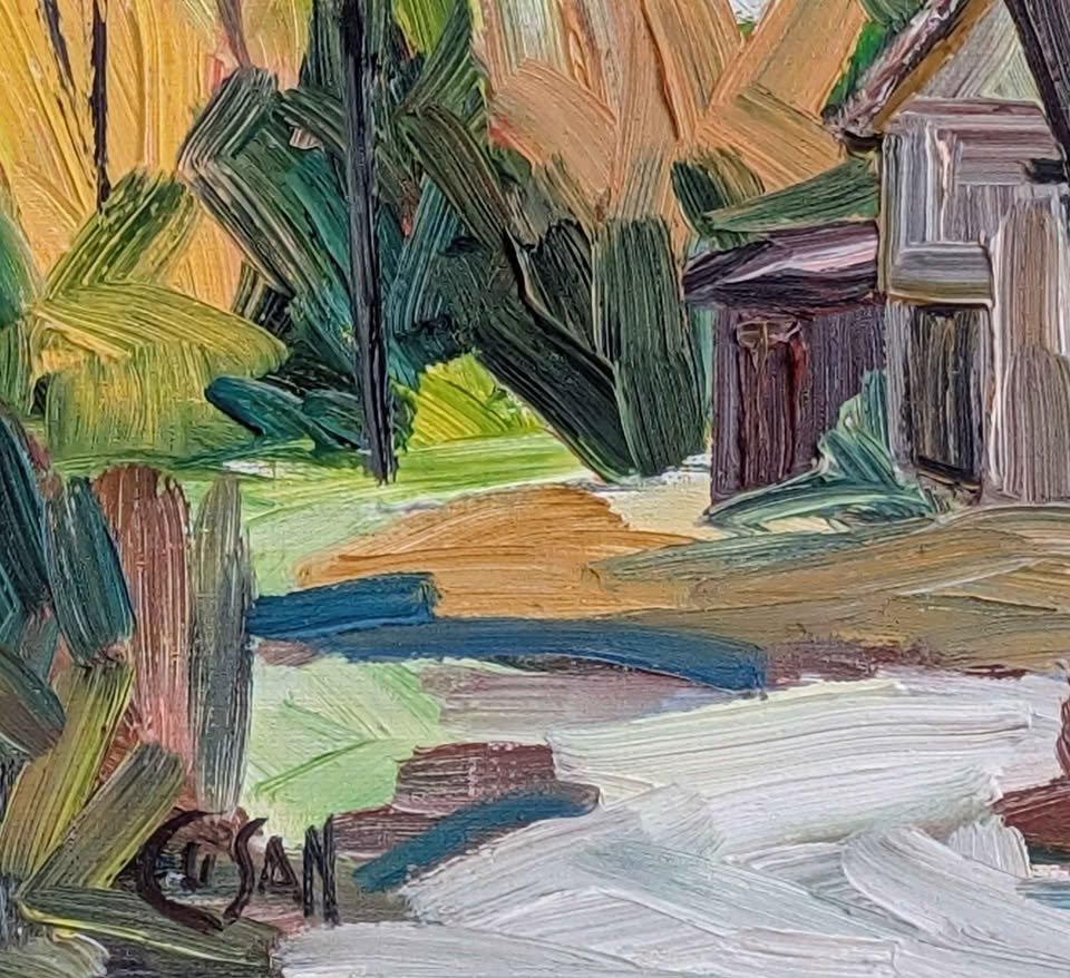 Aldo Cusan, Impressionist Oil Painting of a House in Rural Quebec