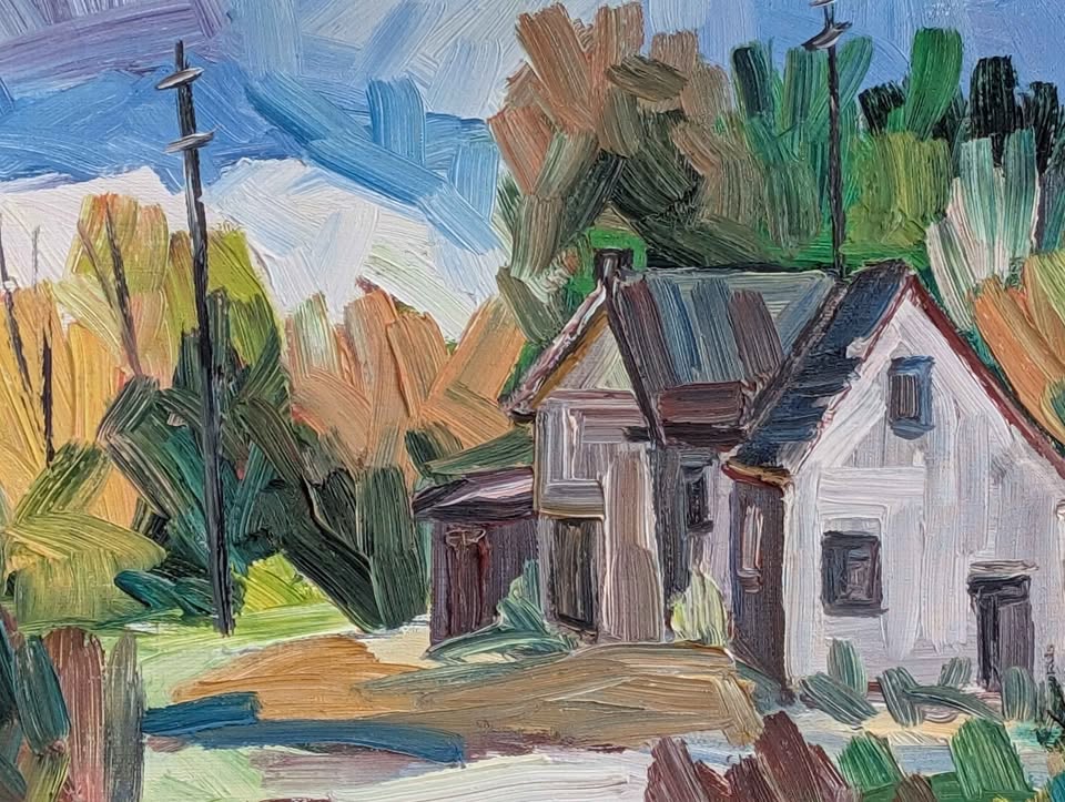 Aldo Cusan, Impressionist Oil Painting of a House in Rural Quebec