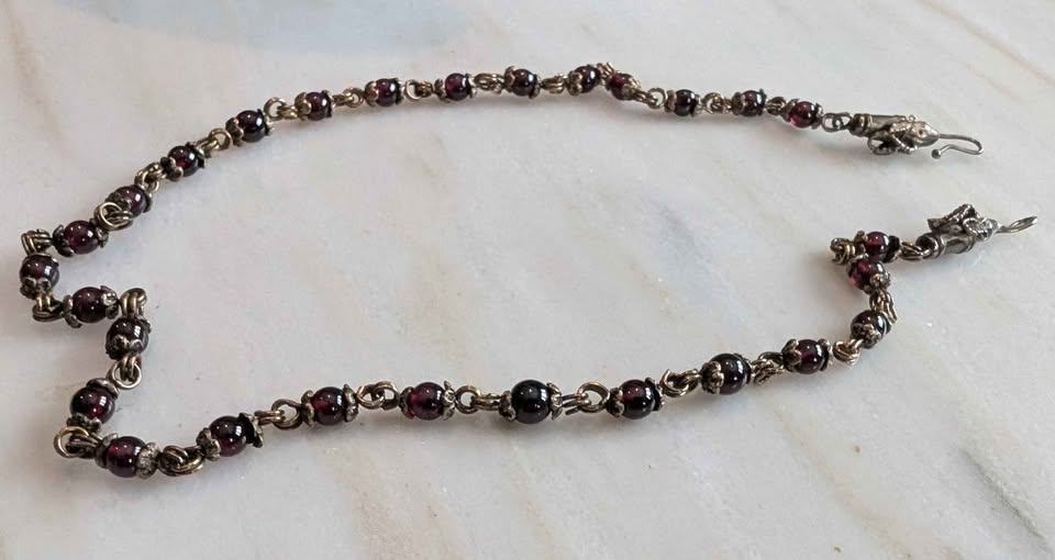 Garnet Necklace (Antique) and Earring Set