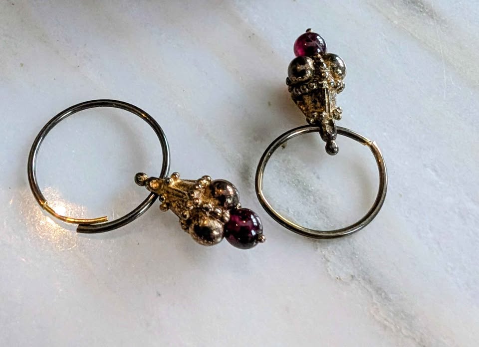 Garnet Necklace (Antique) and Earring Set