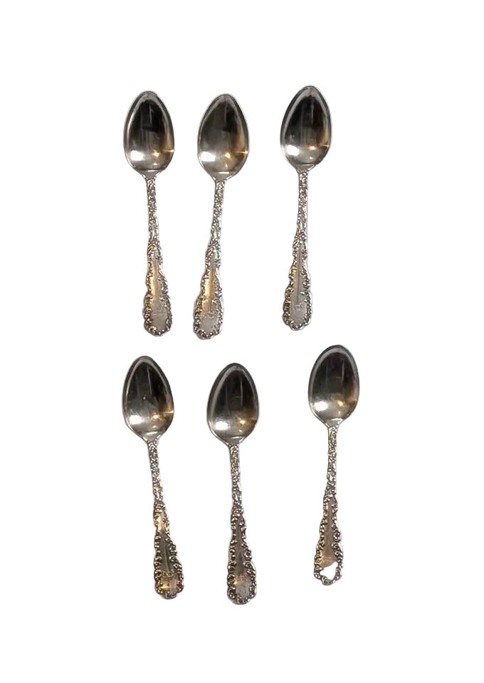 RARE Set of 6 Stamped Antique Silver Spoons, hallmarked RW&S